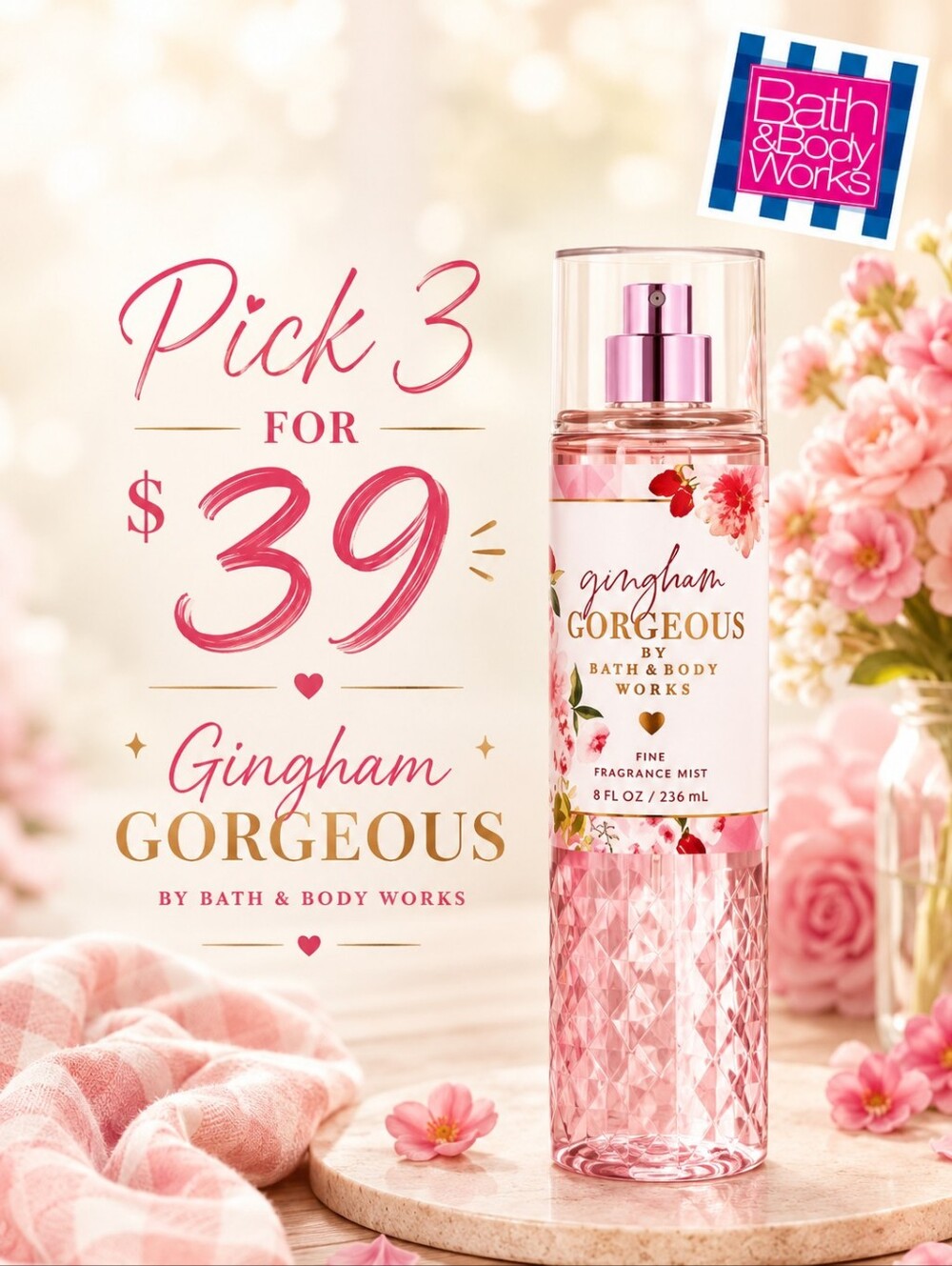 Gingham Gorgeous- Bath & Body Works - SPRING SCENTS - NEW